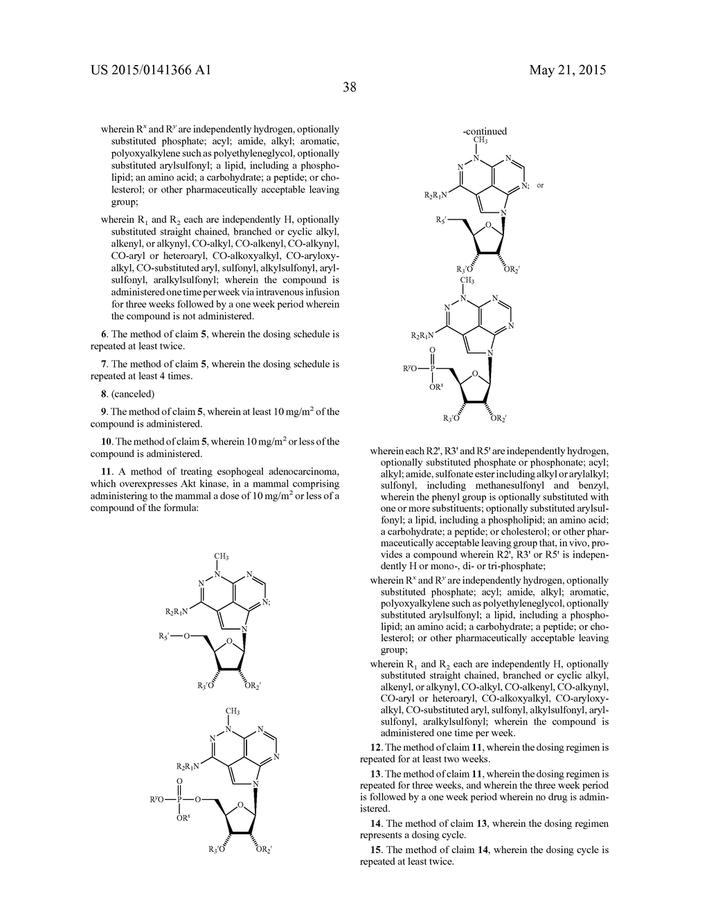 EFFECTIVE TREATMENT OF ESOPHOGEAL ADENOCARCINOMA USING TRICIRIBINE AND     RELATED COMPOUNDS - diagram, schematic, and image 62