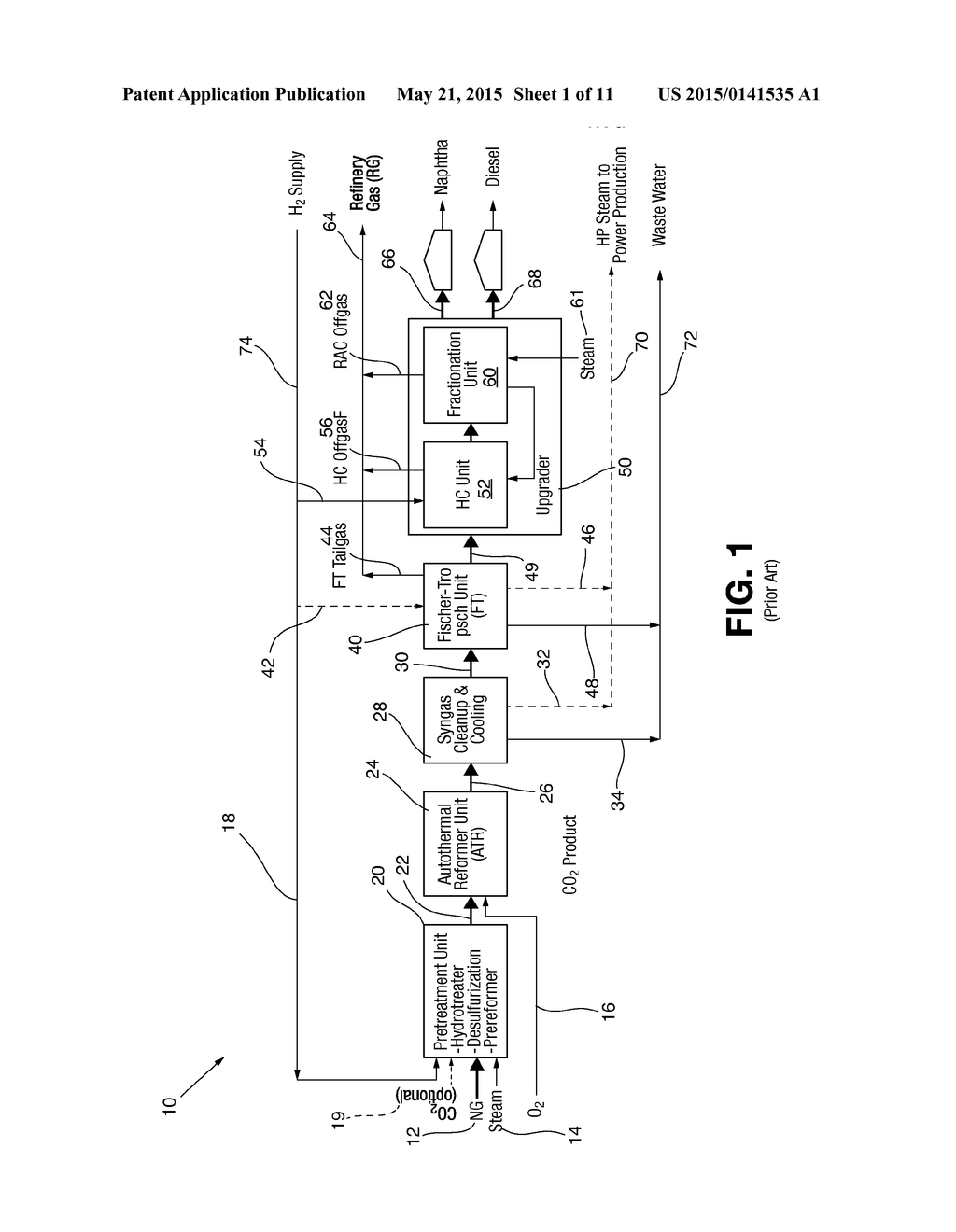 PROCESS FOR CO-PRODUCING COMMERCIALLY VALUABLE PRODUCTS FROM BYPRODUCTS OF     FISCHER-TROPSCH PROCESS FOR HYDROCARBON FUEL FORMULATION IN A GTL     ENVIRONMENT - diagram, schematic, and image 02