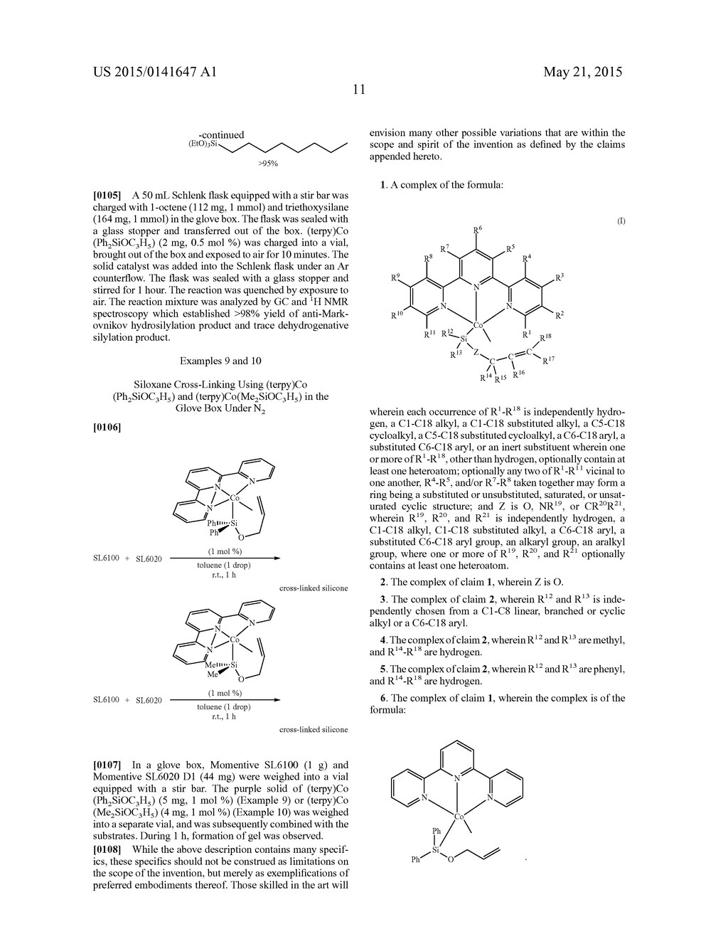 COBALT CATALYSTS AND THEIR USE FOR HYDROSILYLATION AND DEHYDROGENATIVE     SILYLATION - diagram, schematic, and image 12