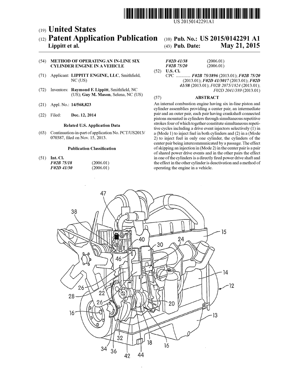 METHOD OF OPERATING AN IN-LINE SIX CYLINDER ENGINE IN A VEHICLE - diagram, schematic, and image 01