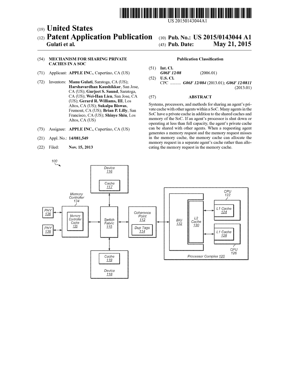 MECHANISM FOR SHARING PRIVATE CACHES IN A SOC - diagram, schematic, and image 01