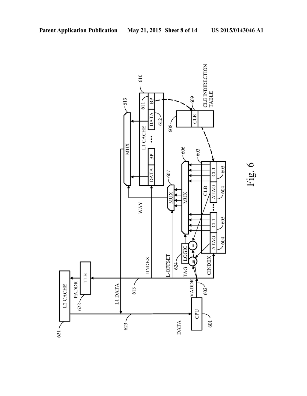 SYSTEMS AND METHODS FOR REDUCING FIRST LEVEL CACHE ENERGY BY ELIMINATING     CACHE ADDRESS TAGS - diagram, schematic, and image 09