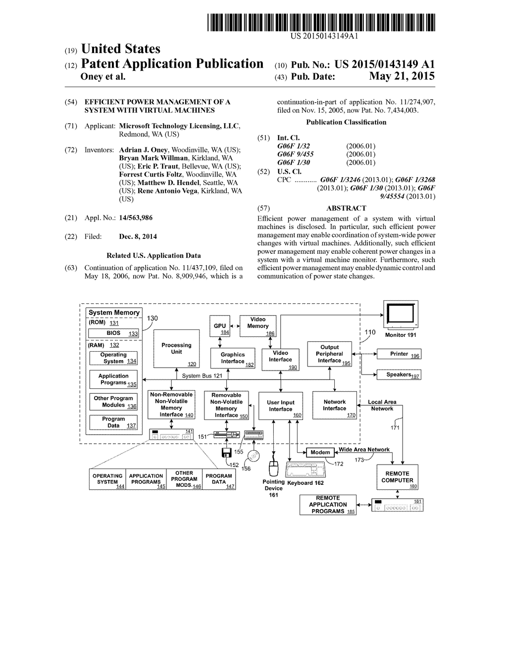 EFFICIENT POWER MANAGEMENT OF A SYSTEM WITH VIRTUAL MACHINES - diagram, schematic, and image 01