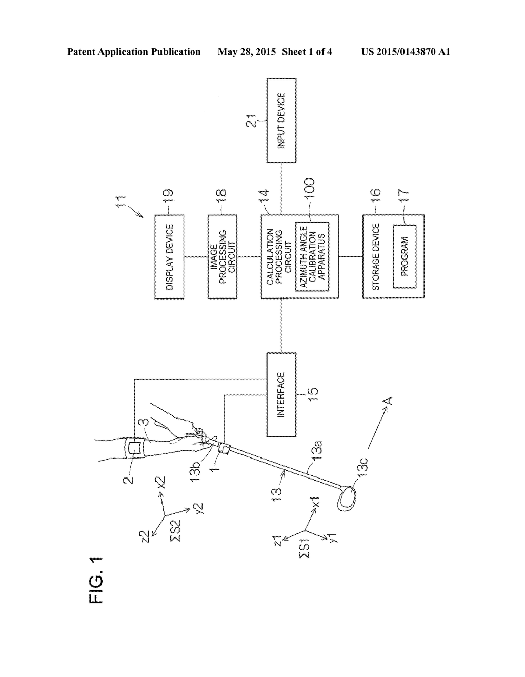 AZIMUTH ANGLE CALIBRATION METHOD AND MOTION ANALYSIS APPARATUS - diagram, schematic, and image 02