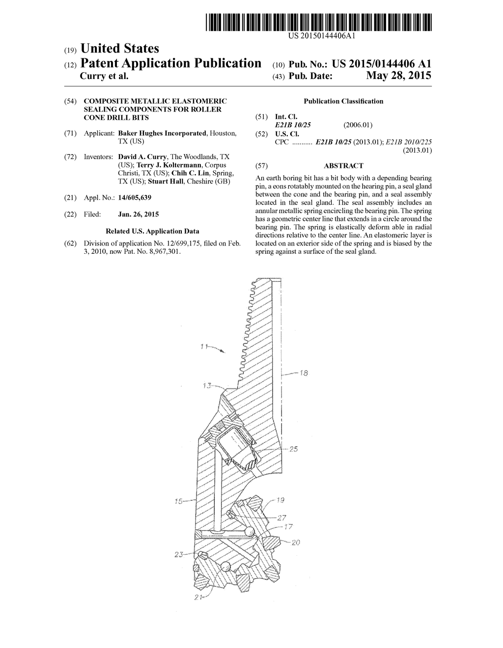 Composite Metallic Elastomeric Sealing Components for Roller Cone Drill     Bits - diagram, schematic, and image 01