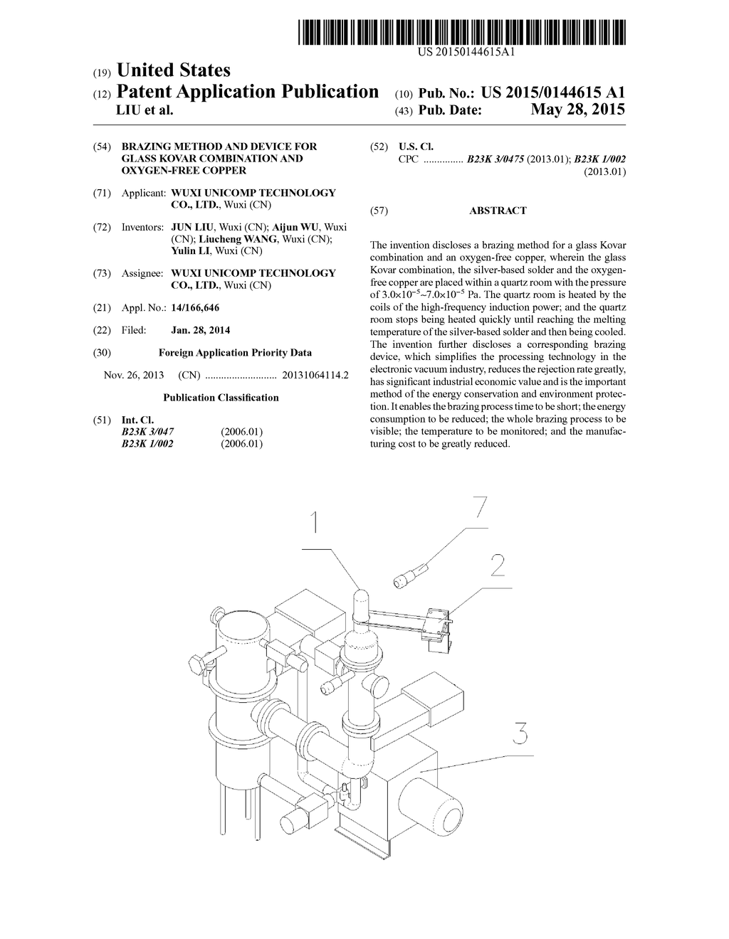 BRAZING METHOD AND DEVICE FOR GLASS KOVAR COMBINATION AND OXYGEN-FREE     COPPER - diagram, schematic, and image 01