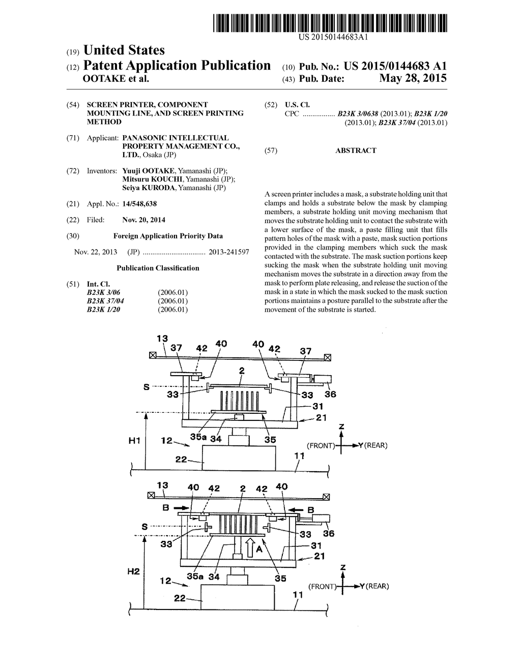 SCREEN PRINTER, COMPONENT  MOUNTING LINE, AND SCREEN PRINTING METHOD - diagram, schematic, and image 01