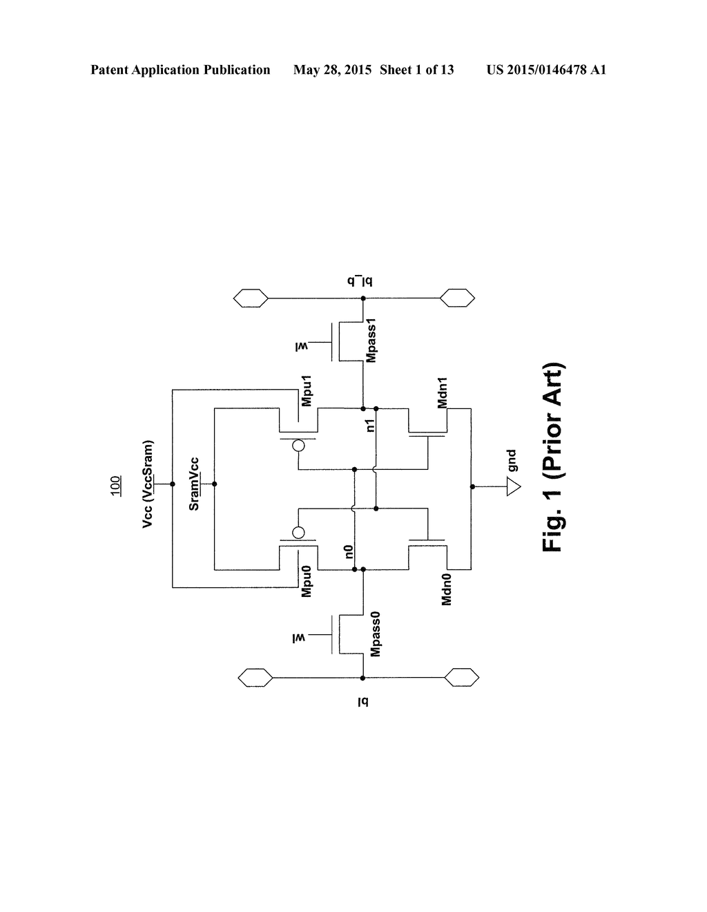 SRAM BIT-LINE AND WRITE ASSIST APPARATUS AND METHOD FOR LOWERING DYNAMIC     POWER AND PEAK CURRENT, AND A DUAL INPUT LEVEL-SHIFTER - diagram, schematic, and image 02