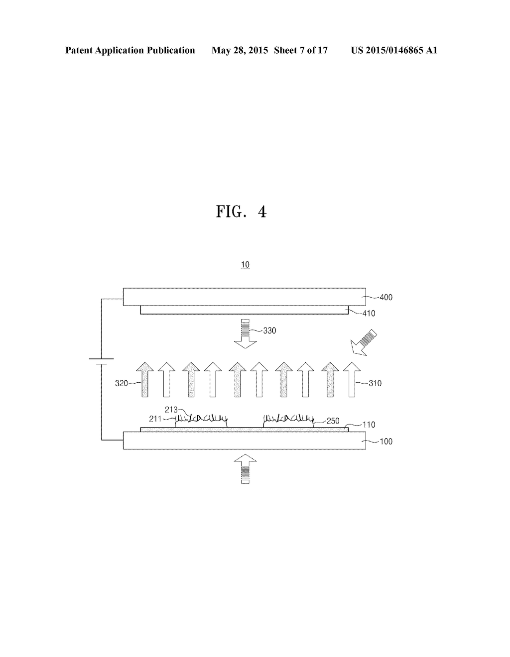 FIELD EMISSION DEVICE HAVING FIELD EMITTER INCLUDING PHOTOELECTRIC     MATERIAL AND METHOD OF MANUFACTURING THE SAME - diagram, schematic, and image 08