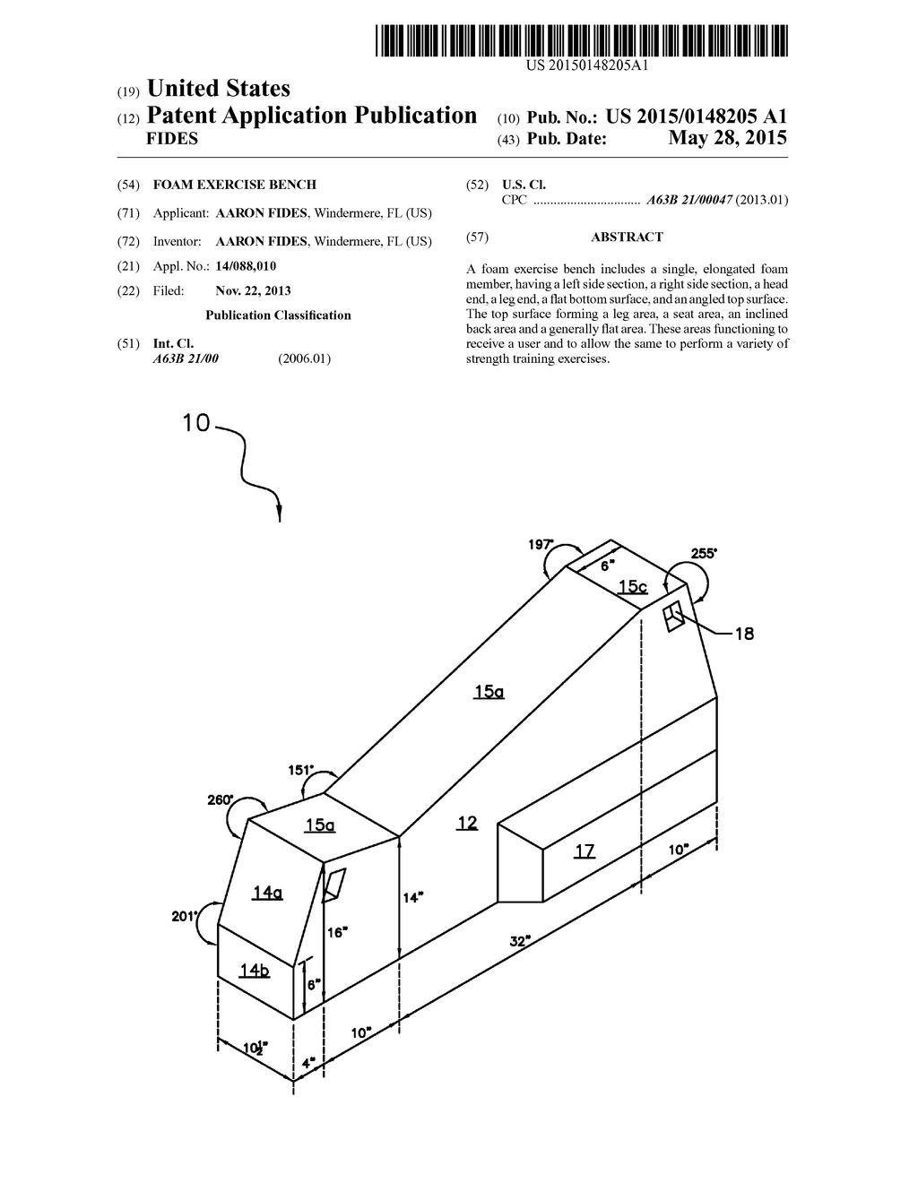 FOAM EXERCISE BENCH - diagram, schematic, and image 01