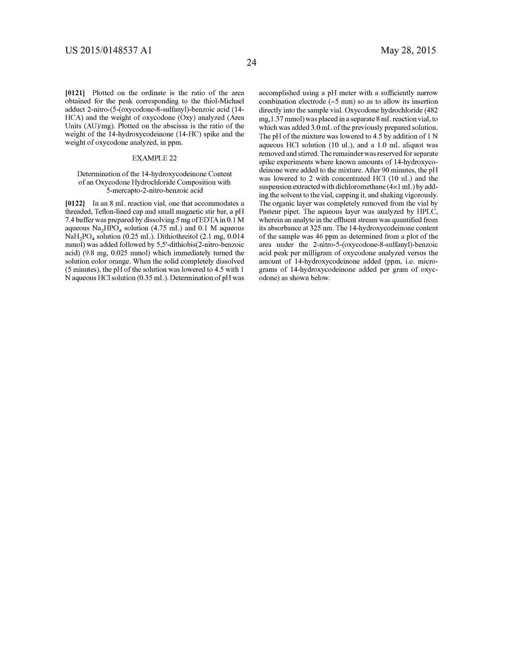 PROCESS FOR REDUCING CONTAMINATING MICHAEL ACCEPTOR LEVELS IN OXYCODONE     AND OTHER COMPOSITIONS - diagram, schematic, and image 25