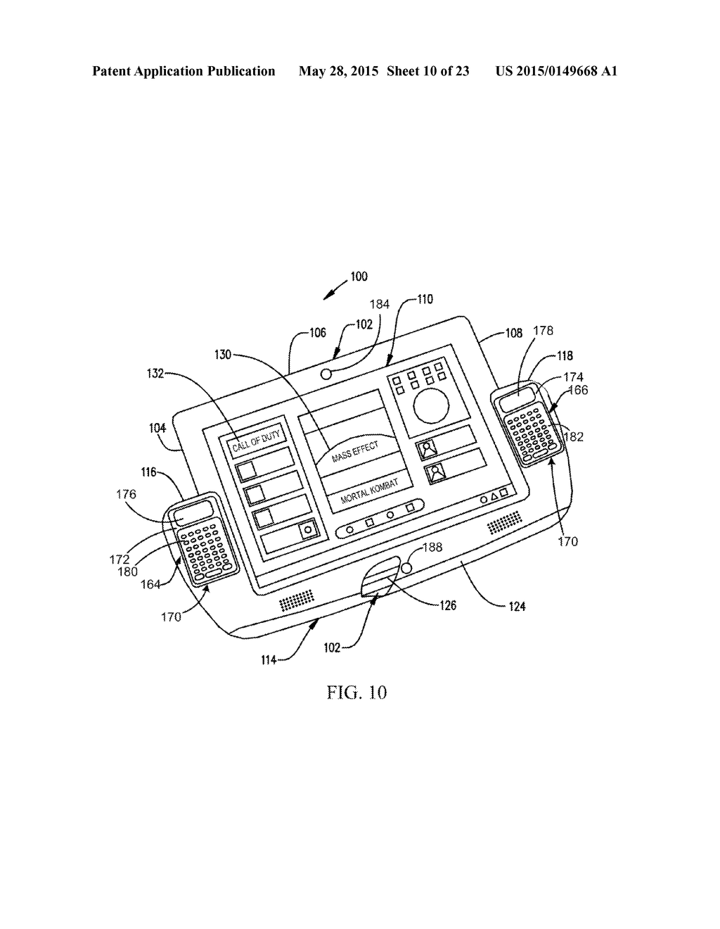 COMBINATION COMPUTING DEVICE AND GAME CONTROLLER WITH FLEXIBLE BRIDGE     SECTION - diagram, schematic, and image 11