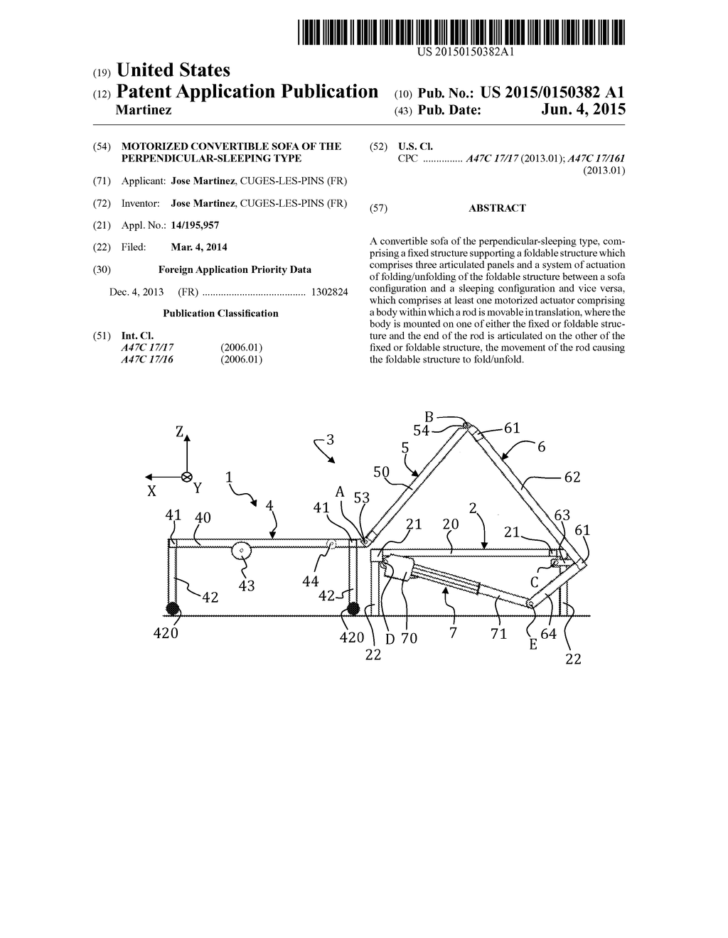 MOTORIZED CONVERTIBLE SOFA OF THE PERPENDICULAR-SLEEPING TYPE - diagram, schematic, and image 01