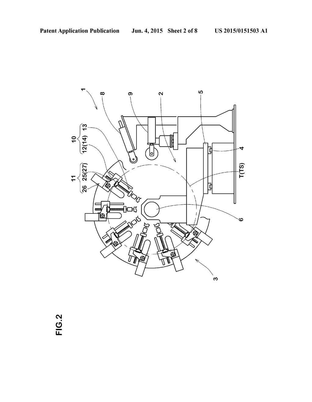 APPARATUS FOR MOUNTING TREAD RING ON TIRE BASE AND METHOD FOR     MANUFACTURING RETREADED TIRE - diagram, schematic, and image 03