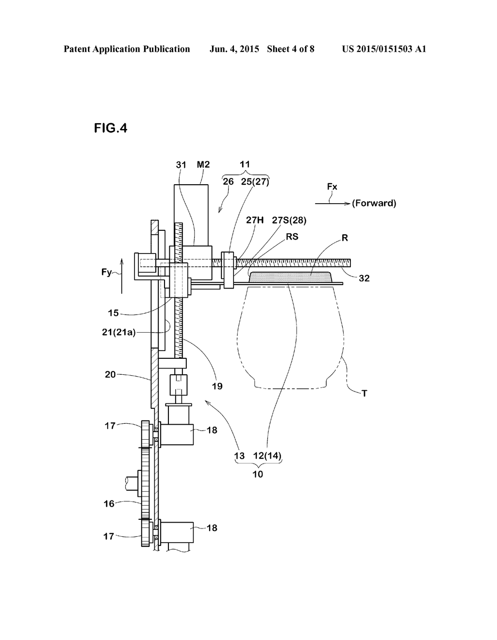 APPARATUS FOR MOUNTING TREAD RING ON TIRE BASE AND METHOD FOR     MANUFACTURING RETREADED TIRE - diagram, schematic, and image 05