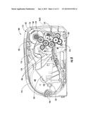 PRINTER WITH PRINTHEAD ASSEMBLY, CLUTCH ASSEMBLY, AND PRINTER RIBBON     TRANSPORT ASSEMBLY diagram and image