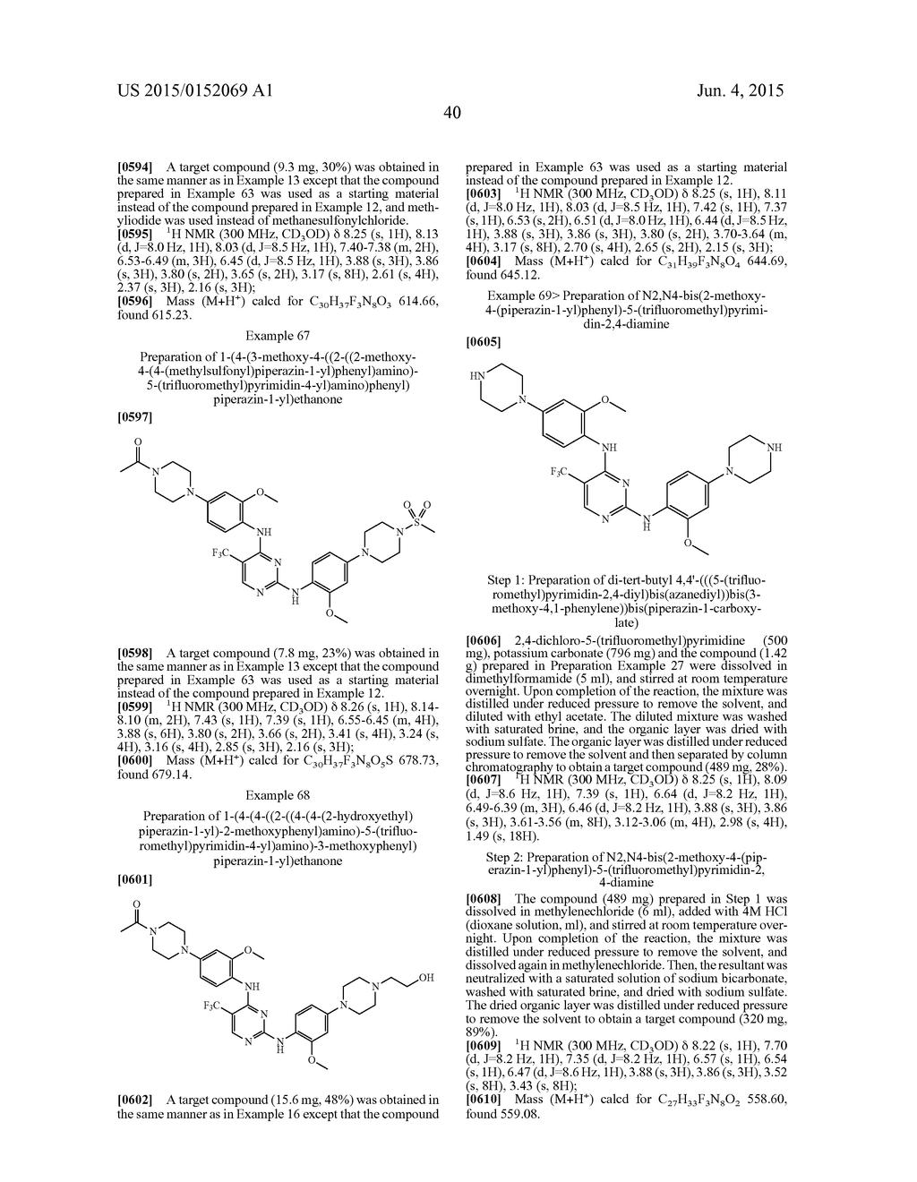 N2,N4-BIS(4-(PIPERAZINE-1-YL)PHENYL)PIRIMIDINE-2,4-DIAMINE DERIVATIVE OR     PHARMACEUTICALLY ACCEPTABLE SALT THEREOF, AND COMPOSITION CONTAINING SAME     AS ACTIVE INGREDIENT FOR PREVENTING OR TREATING CANCER - diagram, schematic, and image 44