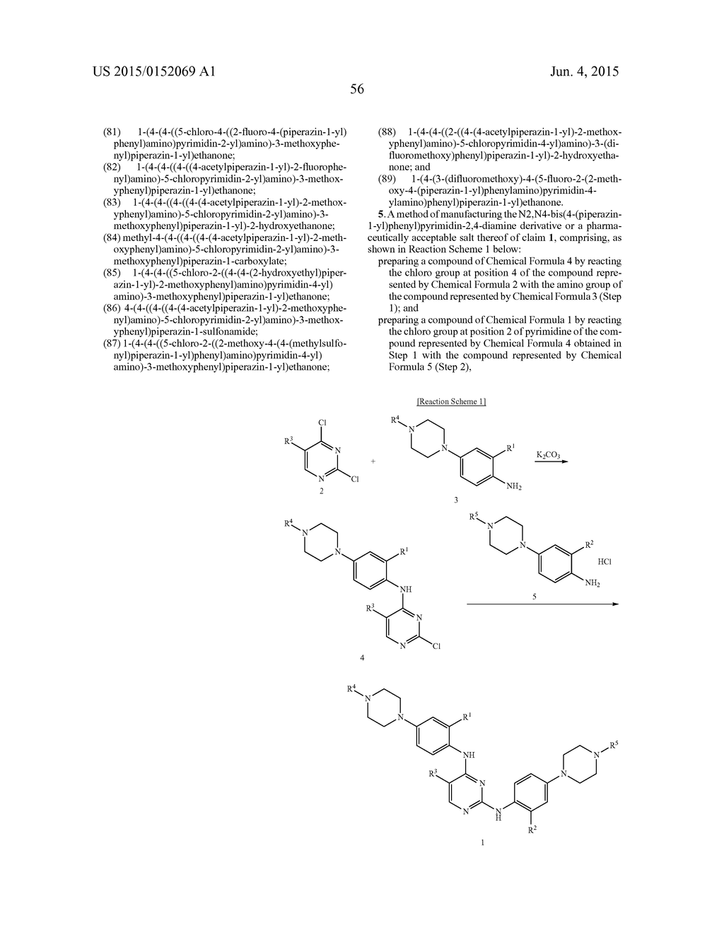 N2,N4-BIS(4-(PIPERAZINE-1-YL)PHENYL)PIRIMIDINE-2,4-DIAMINE DERIVATIVE OR     PHARMACEUTICALLY ACCEPTABLE SALT THEREOF, AND COMPOSITION CONTAINING SAME     AS ACTIVE INGREDIENT FOR PREVENTING OR TREATING CANCER - diagram, schematic, and image 60