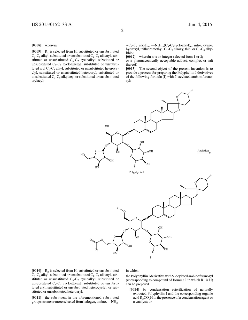 ACYLATION DERIVATIVES OF PARIDIS SAPONINS I, PREPARATION METHOD THEREFOR     AND APPLICATION THEREOF - diagram, schematic, and image 03