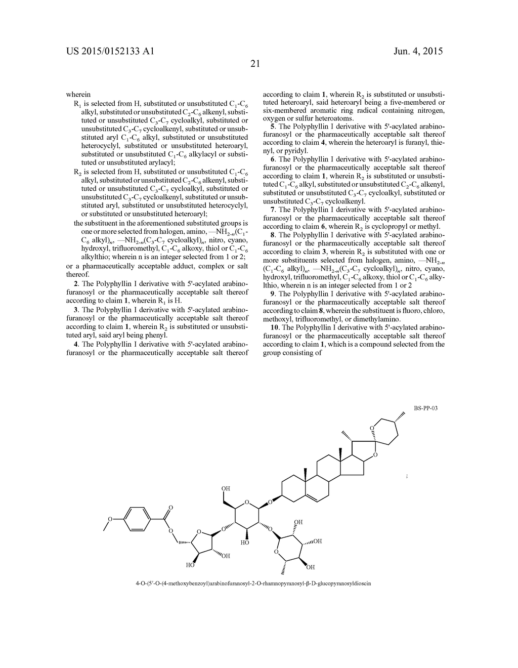 ACYLATION DERIVATIVES OF PARIDIS SAPONINS I, PREPARATION METHOD THEREFOR     AND APPLICATION THEREOF - diagram, schematic, and image 22