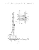 DRILLING RIG WITH HINGED, RETRACTABLE OUTRIGGERS diagram and image