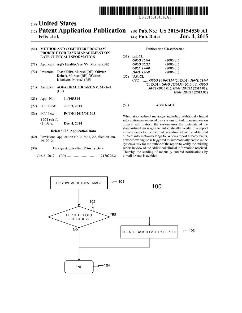 METHOD AND COMPUTER PROGRAM PRODUCT FOR TASK MANAGEMENT ON LATE CLINICAL     INFORMATION - diagram, schematic, and image 01