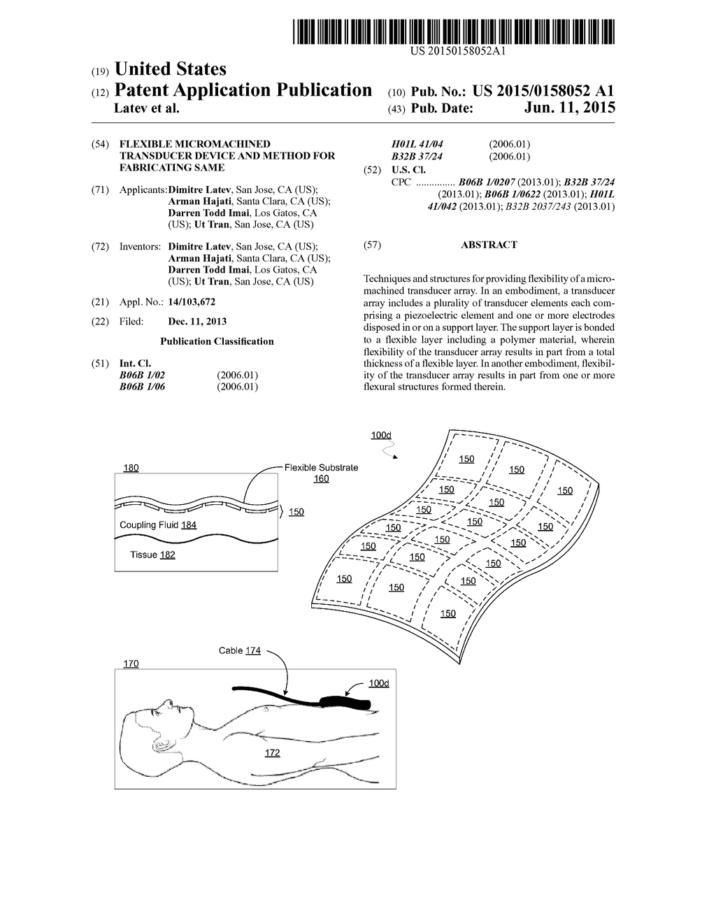 FLEXIBLE MICROMACHINED TRANSDUCER DEVICE AND METHOD FOR FABRICATING SAME - diagram, schematic, and image 01