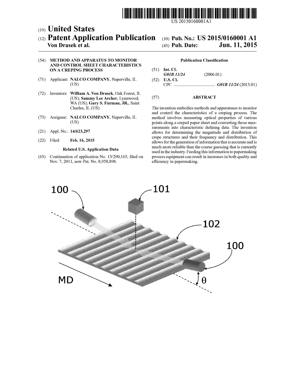 METHOD AND APPARATUS TO MONITOR AND CONTROL SHEET CHARACTERISTICS ON A     CREPING PROCESS - diagram, schematic, and image 01