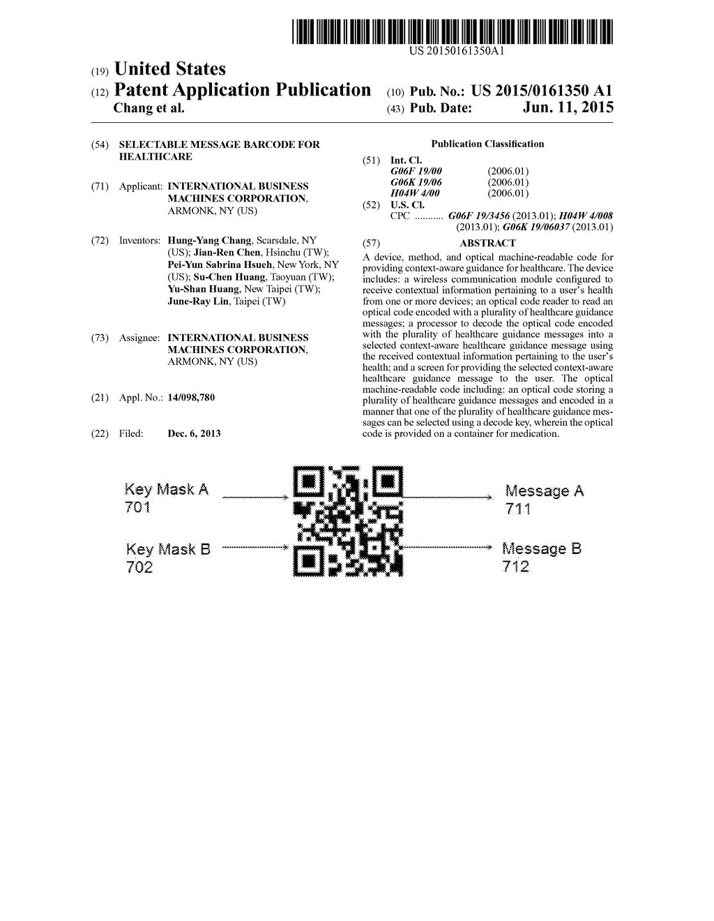 SELECTABLE MESSAGE BARCODE FOR HEALTHCARE - diagram, schematic, and image 01