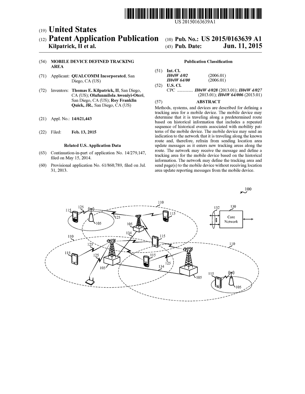 MOBILE DEVICE DEFINED TRACKING AREA - diagram, schematic, and image 01