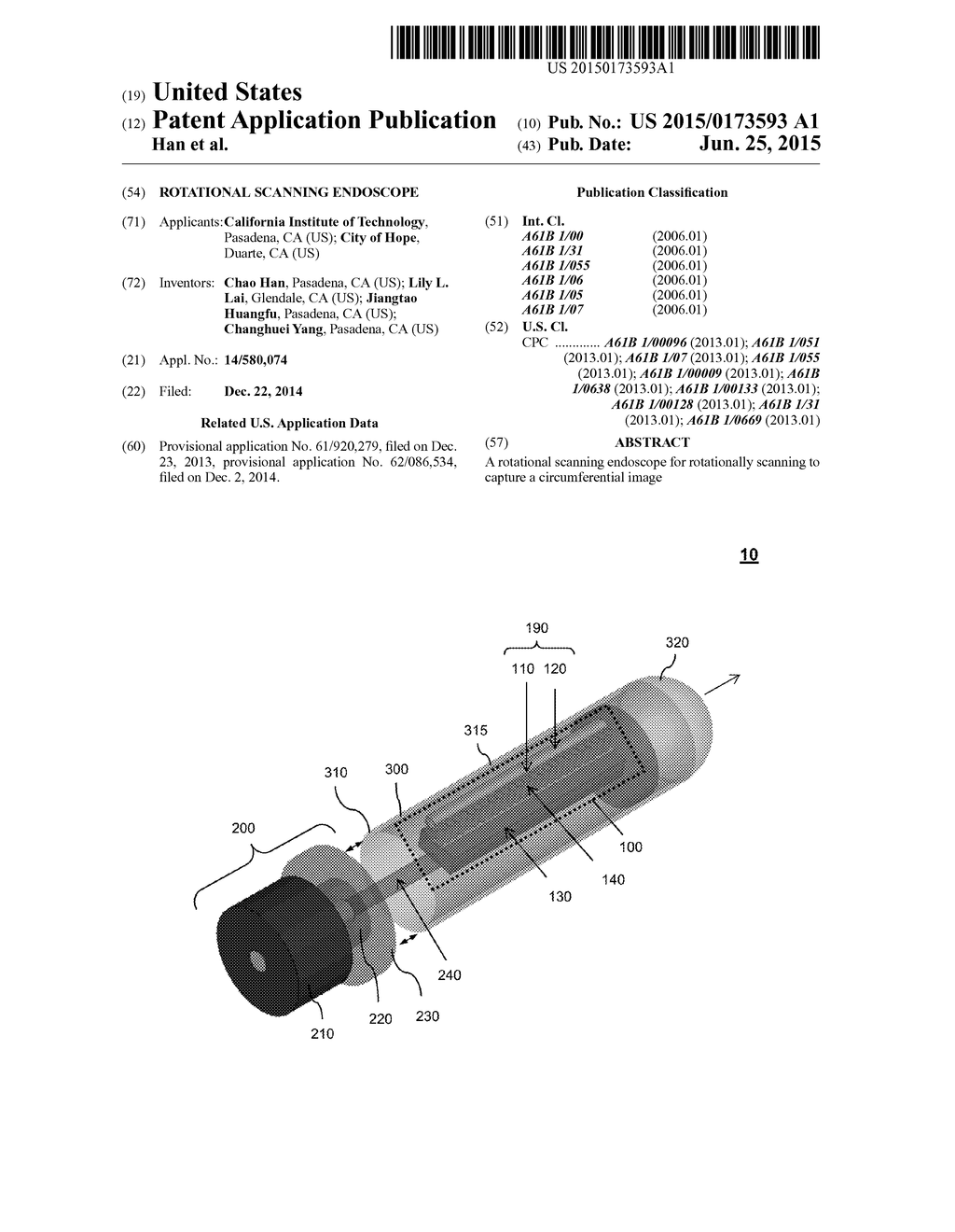 ROTATIONAL SCANNING ENDOSCOPE - diagram, schematic, and image 01