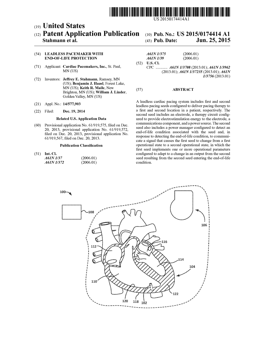 LEADLESS PACEMAKER WITH END-OF-LIFE PROTECTION - diagram, schematic, and image 01