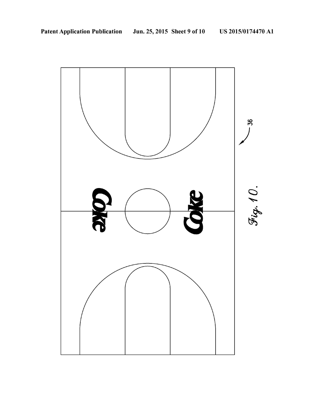 SYSTEMS AND METHODS FOR DISPLAYING ADVERTISING AND OTHER INFORMATION ON     ATHLETIC SURFACES - diagram, schematic, and image 10