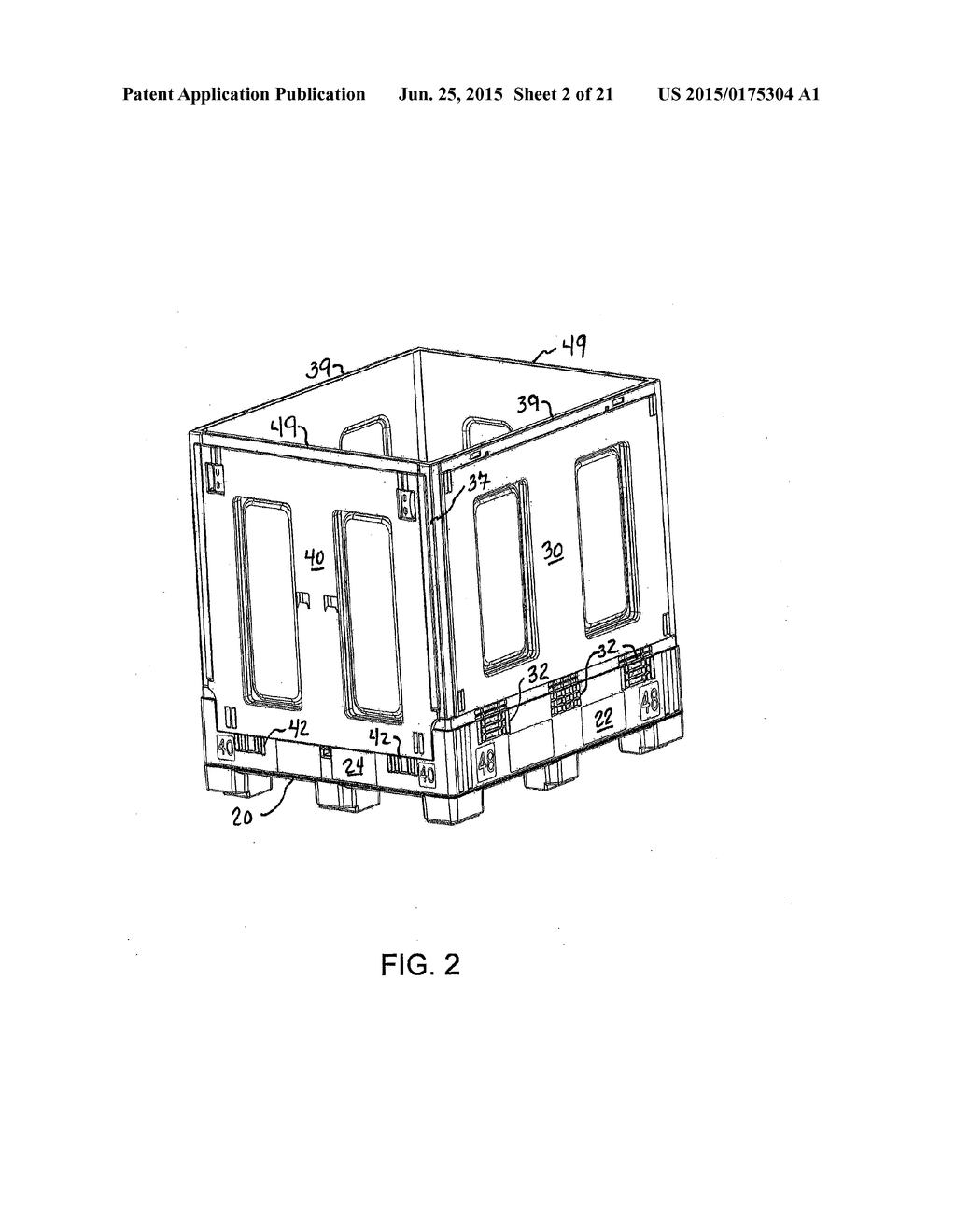 COLLAPSIBLE CONTAINER HAVING FOLDABLE SIDE AND END PANELS - diagram, schematic, and image 03