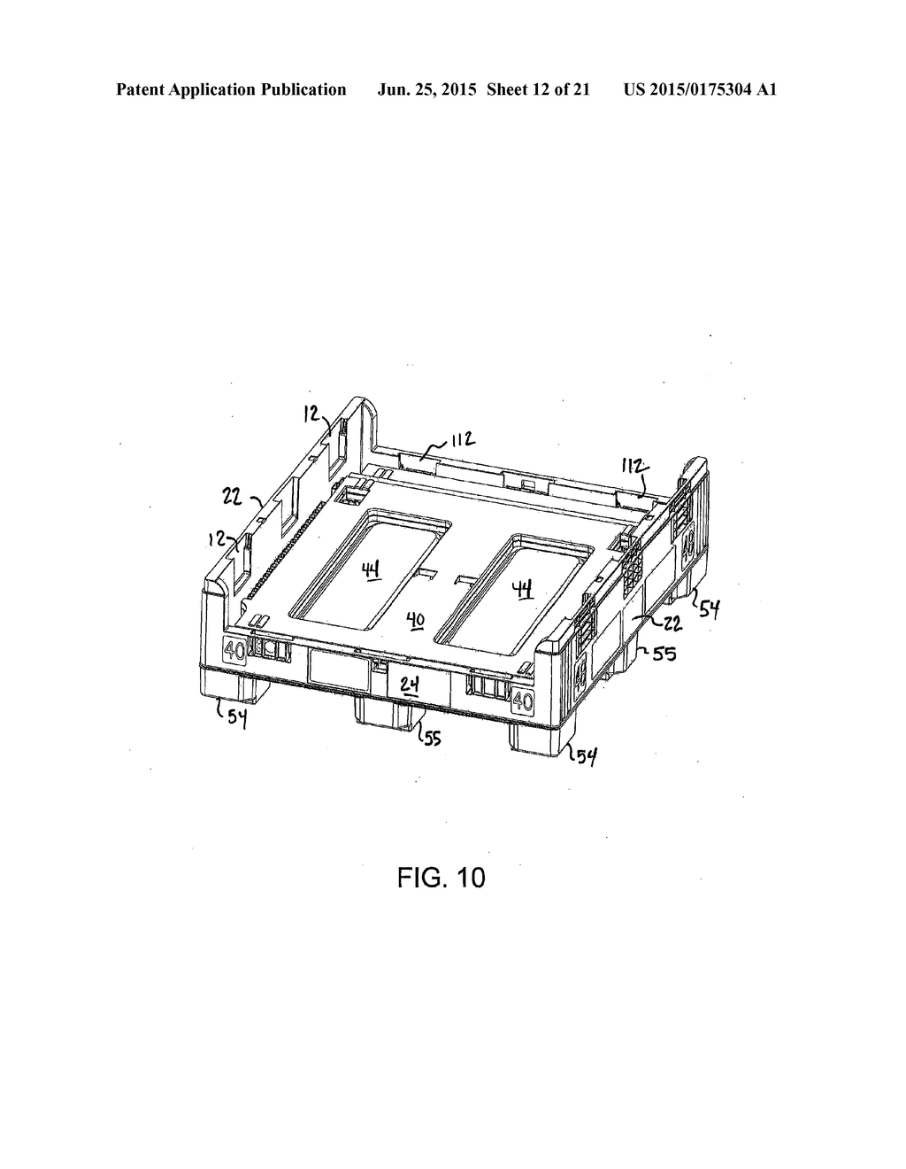 COLLAPSIBLE CONTAINER HAVING FOLDABLE SIDE AND END PANELS - diagram, schematic, and image 13