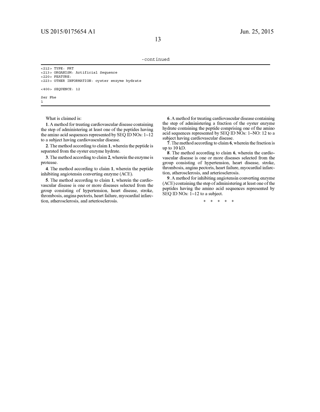 PHARMACEUTICAL COMPOSITION FOR THE PREVENTION AND TREATMENT OF     CARDIOVASCULAR DISEASE COMPRISING THE PEPTIDE HAVING THE ABILITY TO     INHIBIT ANGIOTENSIN-1 CONVERTING ENZYME AS AN ACTIVE INGREDIENT - diagram, schematic, and image 22