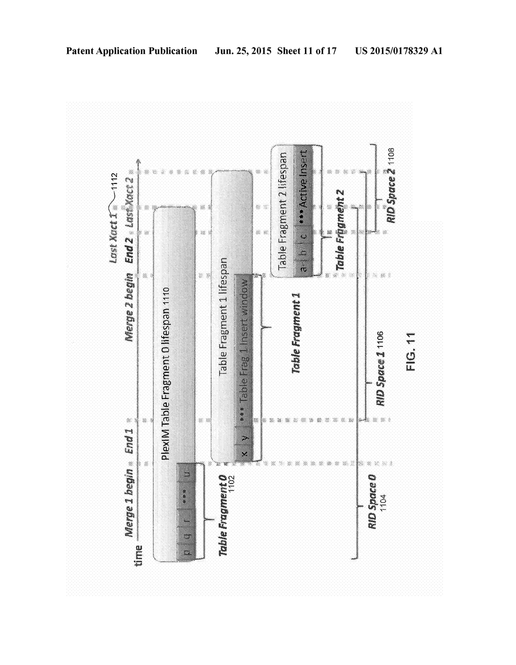 MULTIPLE RID SPACES IN A DELTA-STORE-BASED DATABASE TO SUPPORT LONG     RUNNING TRANSACTIONS - diagram, schematic, and image 12