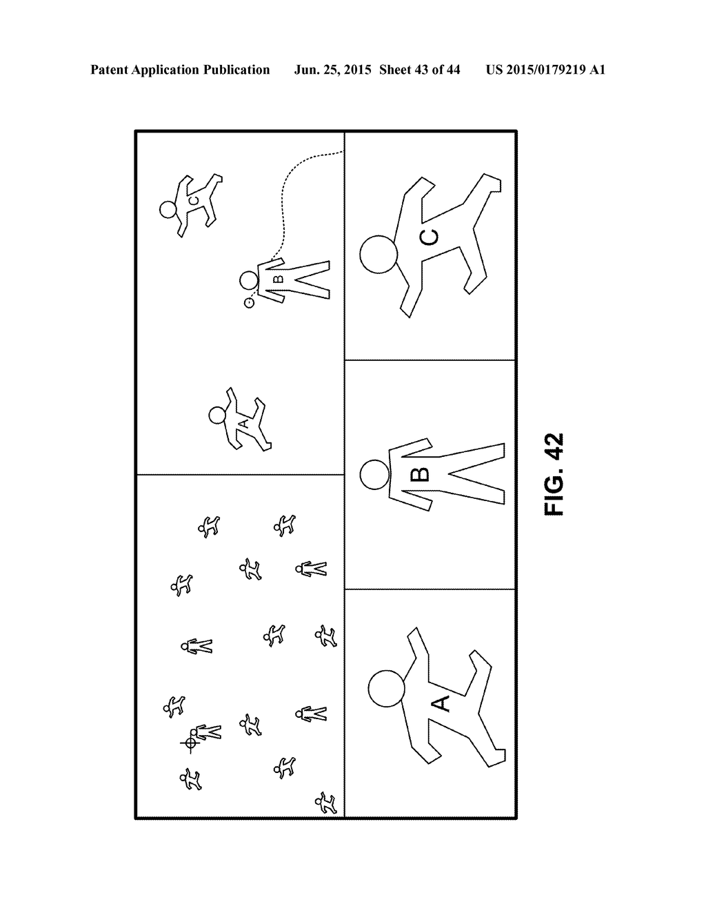 SELECTION AND TRACKING OF OBJECTS FOR DISPLAY PARTITIONING AND CLUSTERING     OF VIDEO FRAMES - diagram, schematic, and image 44