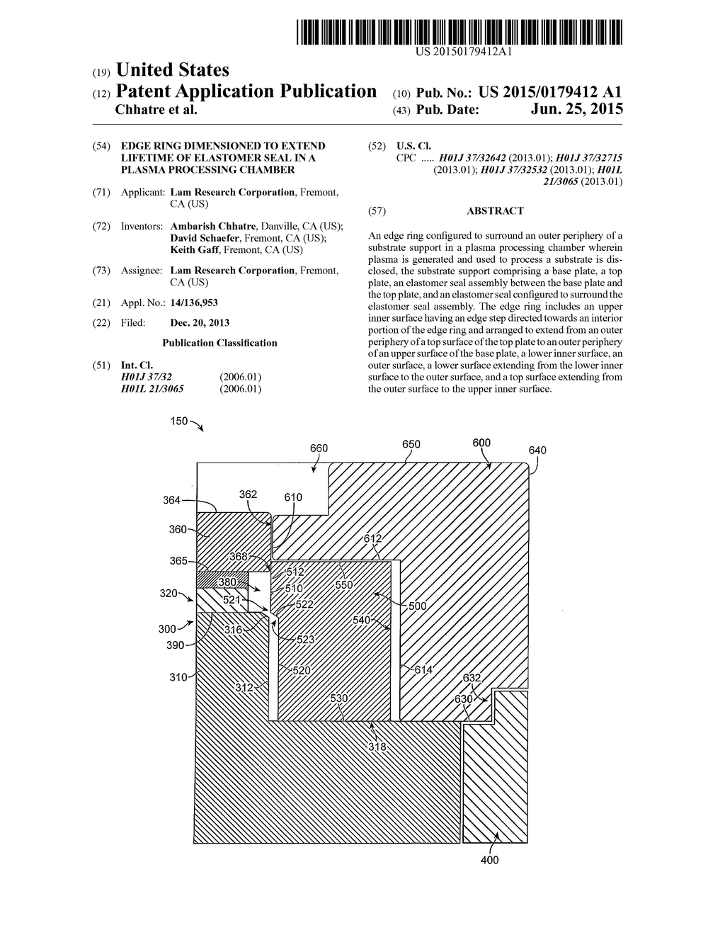 EDGE RING DIMENSIONED TO EXTEND LIFETIME OF ELASTOMER SEAL IN A PLASMA     PROCESSING CHAMBER - diagram, schematic, and image 01