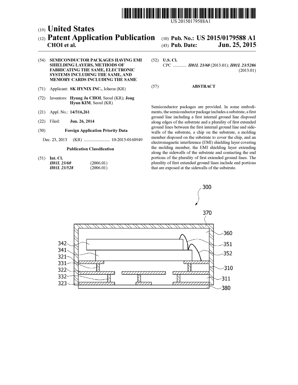 SEMICONDUCTOR PACKAGES HAVING EMI SHIELDING LAYERS, METHODS OF FABRICATING     THE SAME, ELECTRONIC SYSTEMS INCLUDING THE SAME, AND MEMORY CARDS     INCLUDING THE SAME - diagram, schematic, and image 01