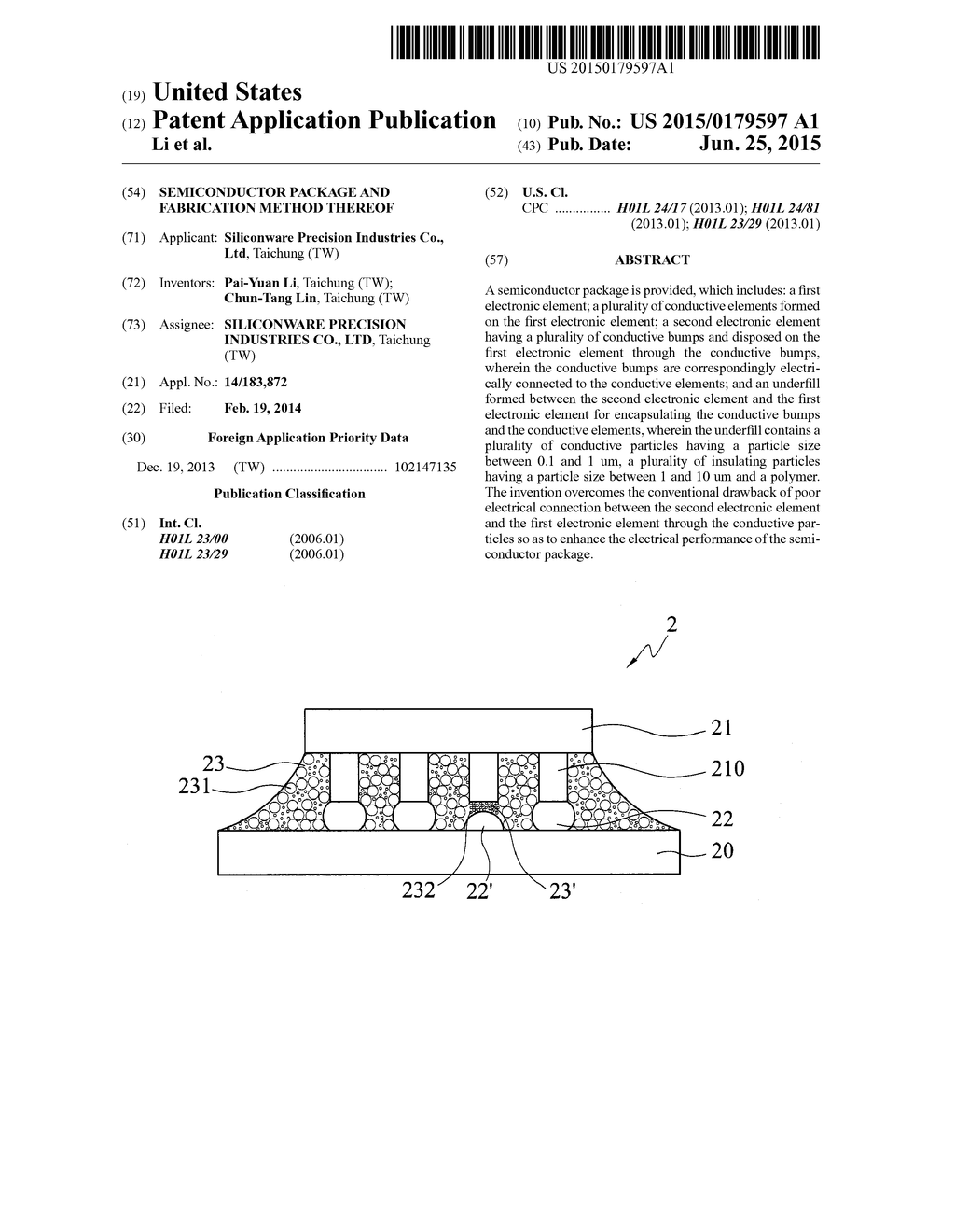 SEMICONDUCTOR PACKAGE AND FABRICATION METHOD THEREOF - diagram, schematic, and image 01