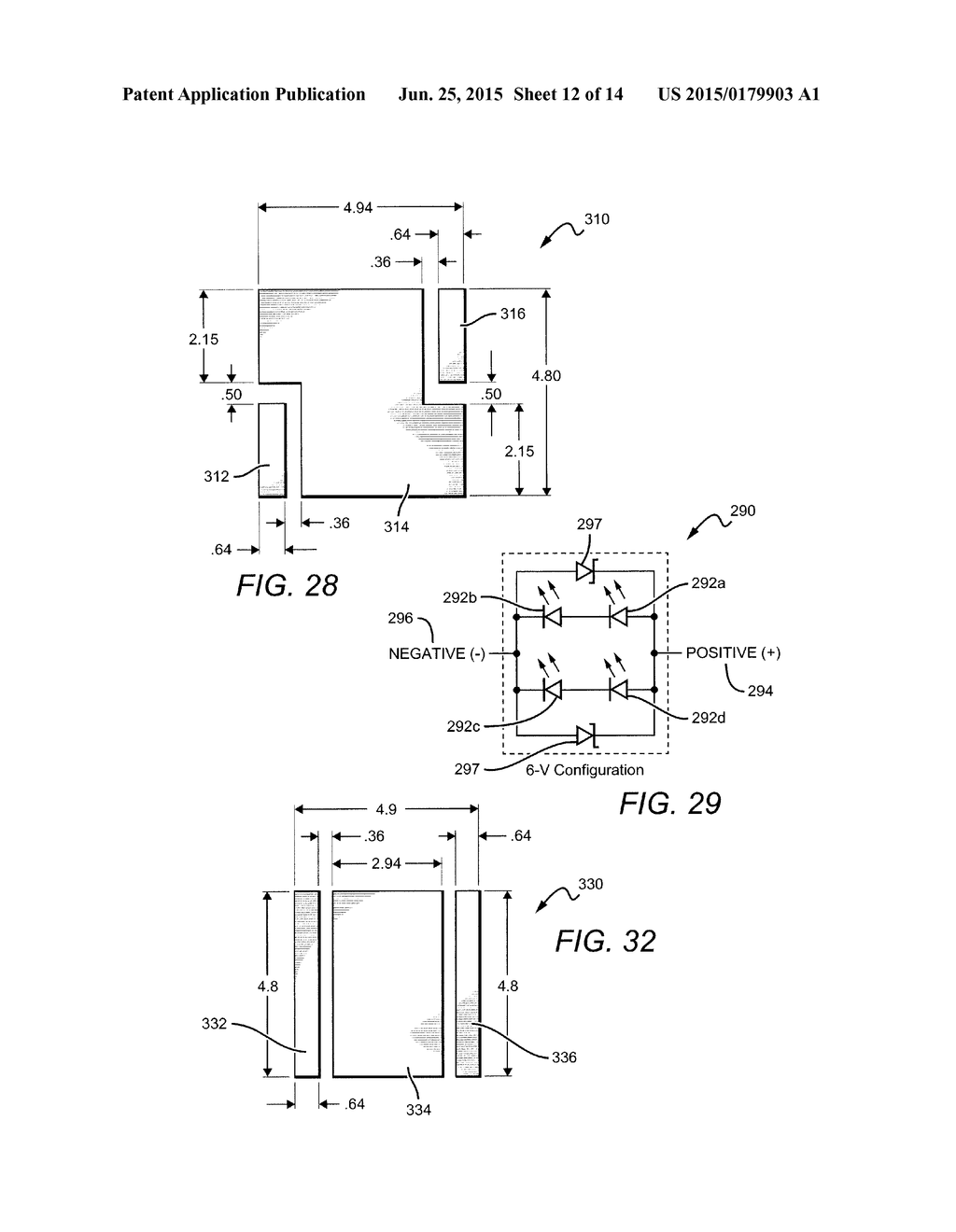 LED PACKAGE WITH MULTIPLE ELEMENT LIGHT SOURCE AND ENCAPSULANT HAVING     CURVED AND/OR PLANAR SURFACES - diagram, schematic, and image 13