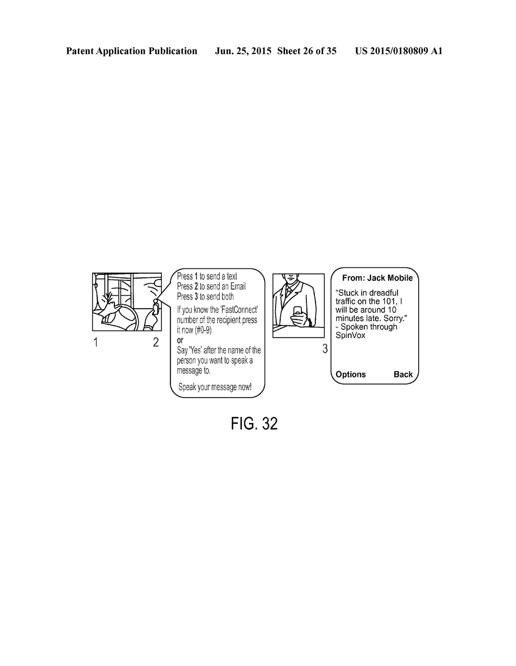 SELECTION OF A LINK IN A RECEIVED MESSAGE FOR SPEAKING REPLY, WHICH IS     CONVERTED INTO TEXT FORM FOR DELIVERY - diagram, schematic, and image 27