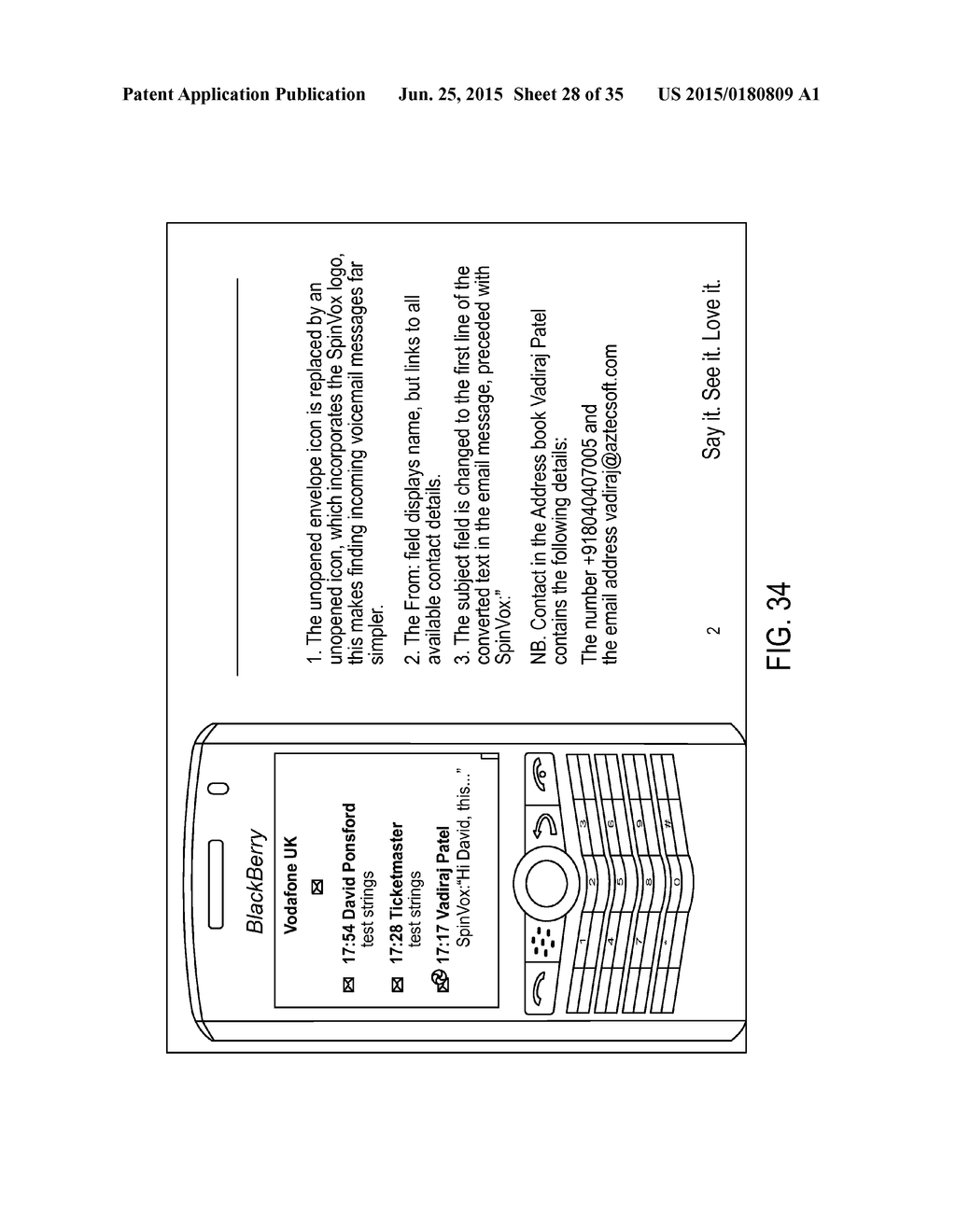 SELECTION OF A LINK IN A RECEIVED MESSAGE FOR SPEAKING REPLY, WHICH IS     CONVERTED INTO TEXT FORM FOR DELIVERY - diagram, schematic, and image 29