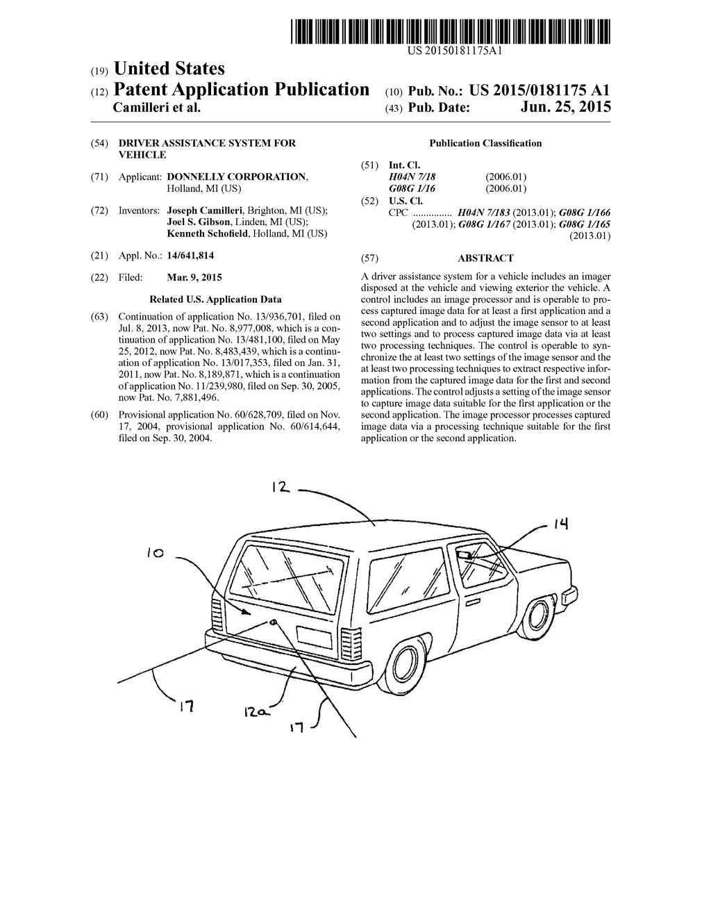 DRIVER ASSISTANCE SYSTEM FOR VEHICLE - diagram, schematic, and image 01