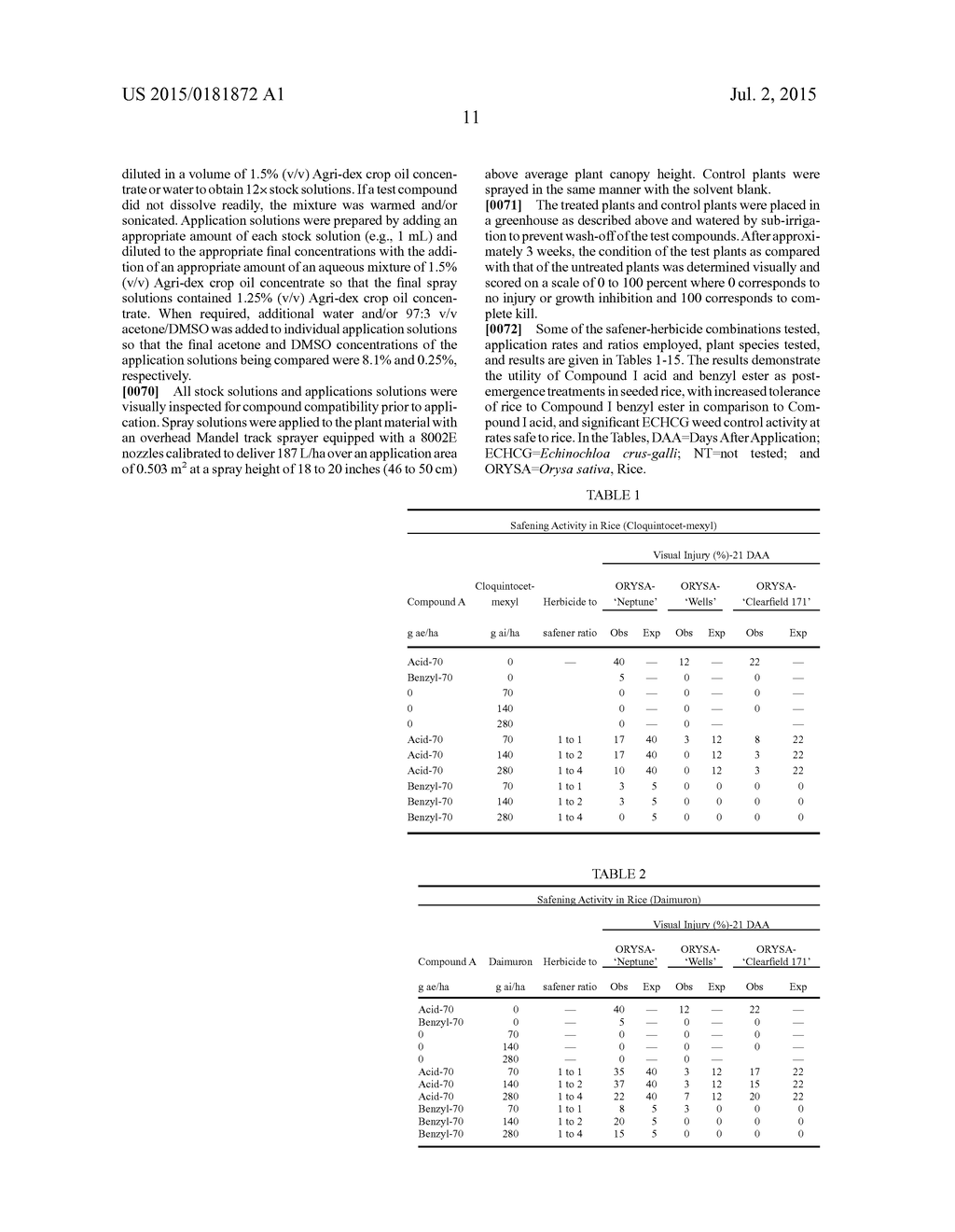 SAFENED HERBICIDAL COMPOSITIONS INCLUDING     4-AMINO-3-CHLORO-5-FLUORO-6-(4-CHLORO-2-FLUORO-3-METHOXYPHENYL)PYRIDINE-2-    -CARBOXYLIC ACID OR A DERIVATIVE THEREOF FOR USE IN RICE - diagram, schematic, and image 12