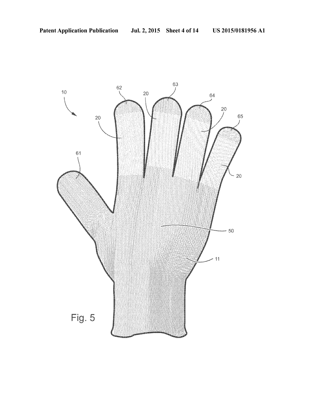 PROTECTIVE GLOVE WITH ENHANCED EXTERIOR SECTIONS - diagram, schematic, and image 05