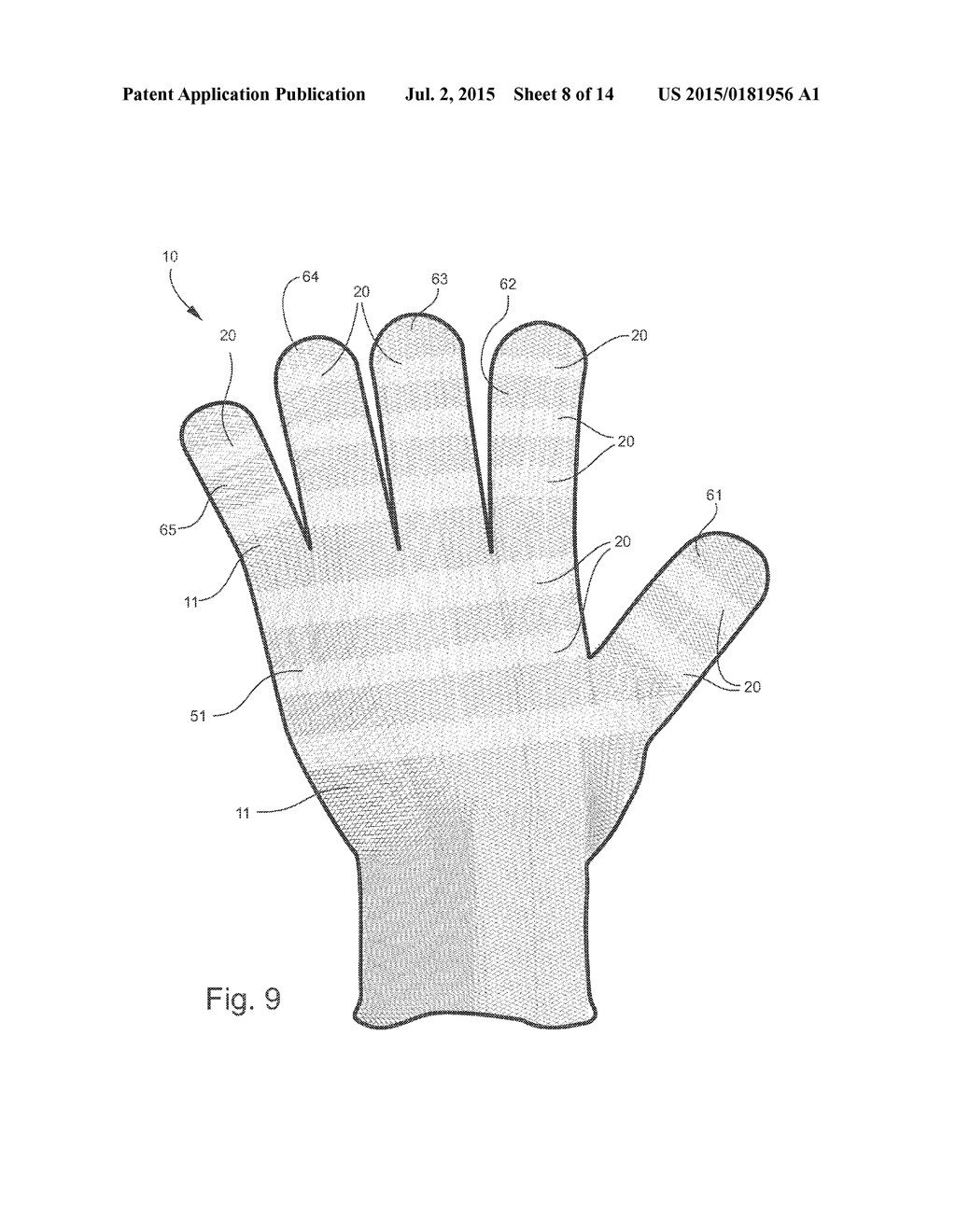 PROTECTIVE GLOVE WITH ENHANCED EXTERIOR SECTIONS - diagram, schematic, and image 09