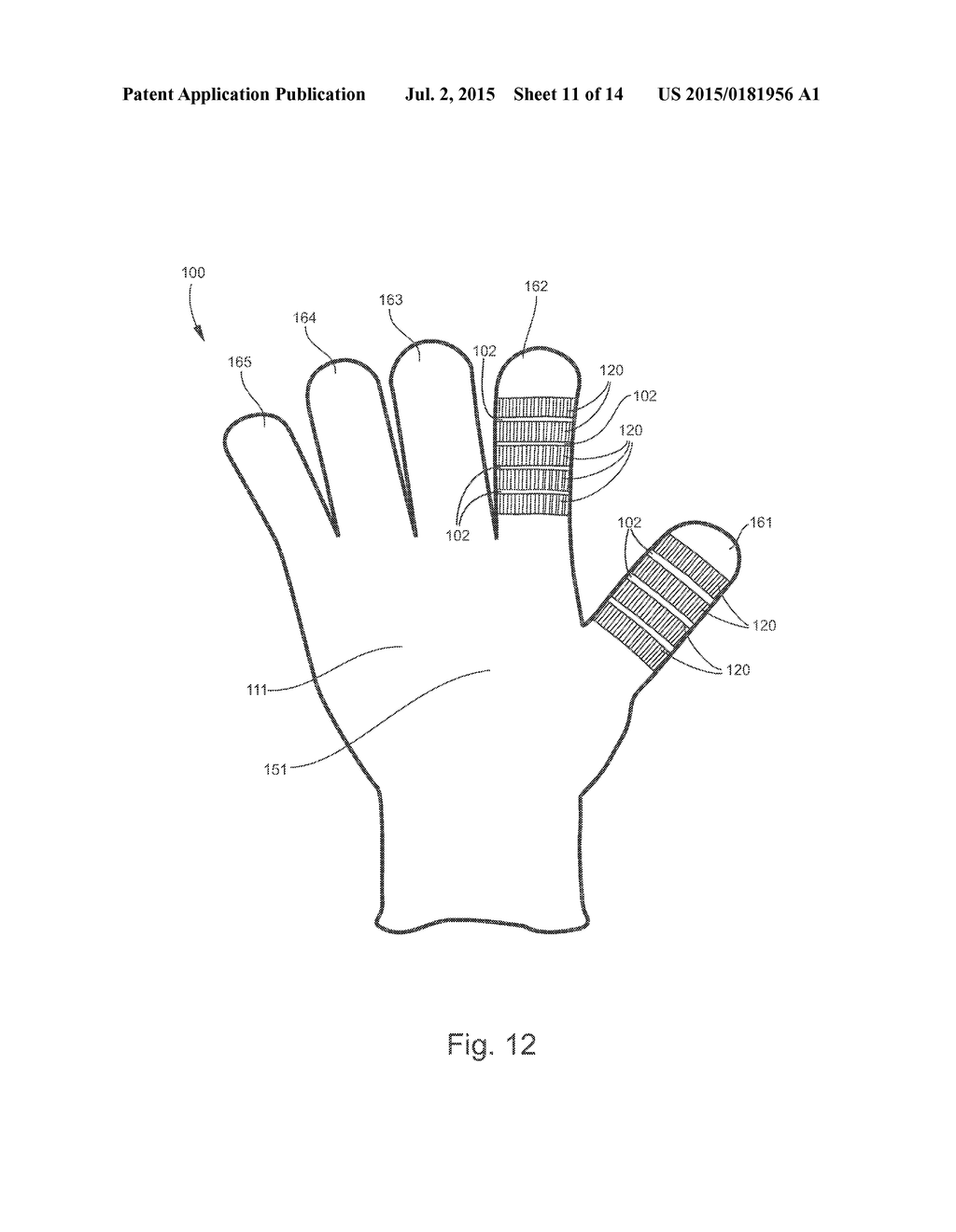 PROTECTIVE GLOVE WITH ENHANCED EXTERIOR SECTIONS - diagram, schematic, and image 12