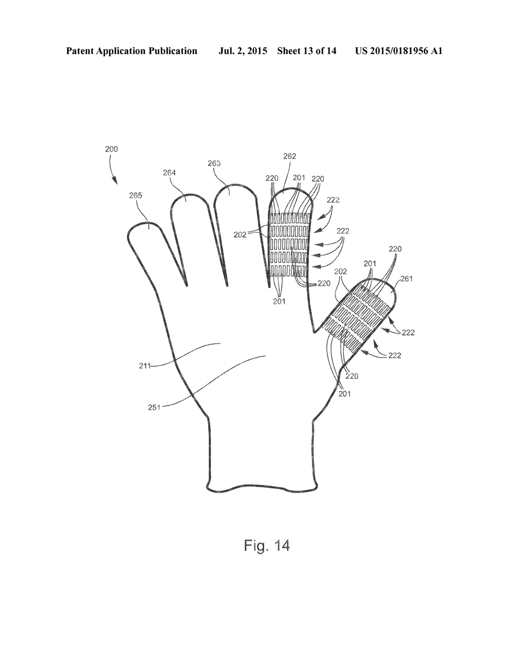 PROTECTIVE GLOVE WITH ENHANCED EXTERIOR SECTIONS - diagram, schematic, and image 14